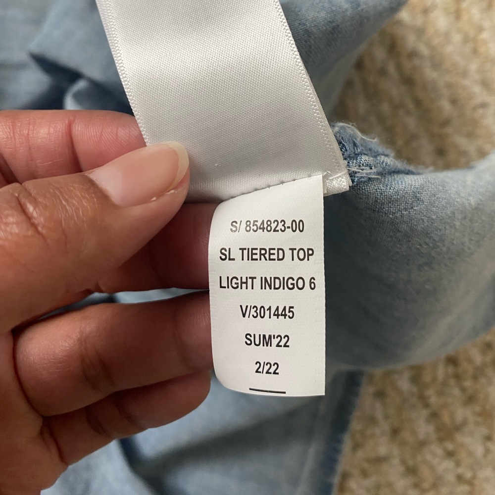 GAP | 100% Cotton Denim Tiered Tank Top Size Small - Picture 7 of 15
